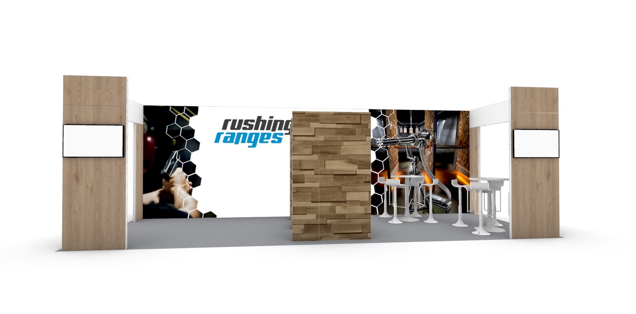 Rushing Ranges exhibit rendering supplied for this article; a design visualization, not a photograph of a completed installation.